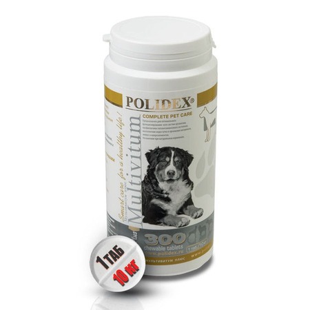 Polidex Multivitum Plus витамины общеукрепляющие, для собак - 300 таб фото 1