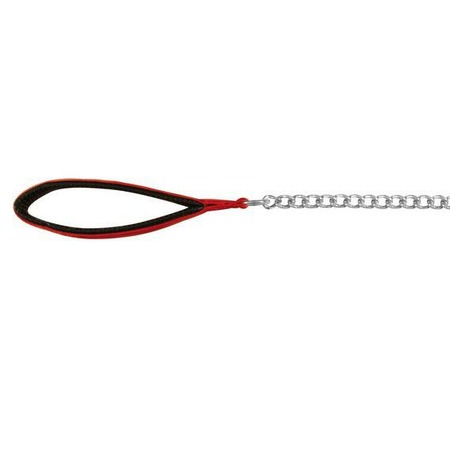 Поводок-цепь Trixie для собак 110 см/4 мм металлическая с нейлоновой ручкой красная фото 1