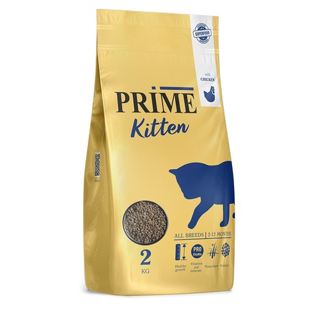 Prima Kitten сухой корм, для котят с 2 до 12 месяцев, низкозерновой, с курицей фото 1
