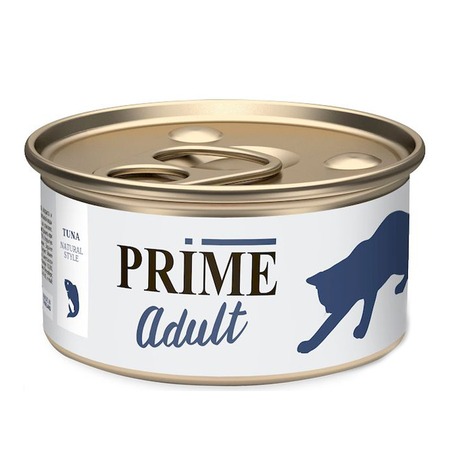 Prime Adult влажный корм для кошек, с тунцом, кусочки в собственном соку, в консервах - 70 г фото 1
