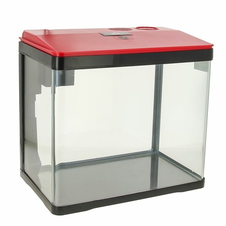 Prime аквариум с LED светильником, фильтром и кормушкой, красно-черный 15 л фото 1