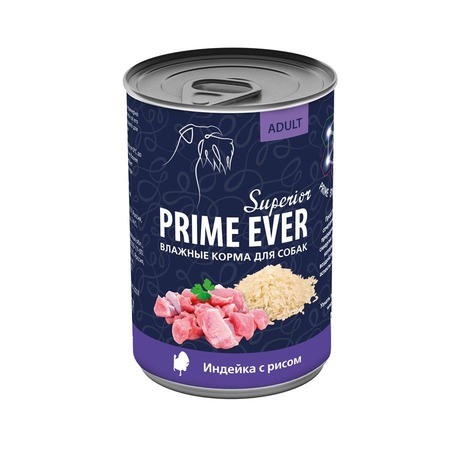 Prime Ever Superior для собак, с индейкой и рисом, в консервах - 400 г фото 1