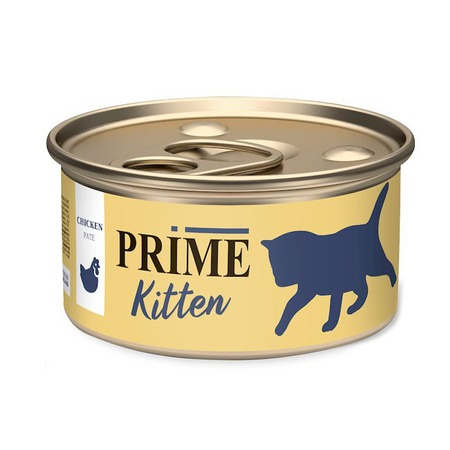 Prime Kitten влажный корм для котят, паштет с курицей, в консервах - 75 г фото 1