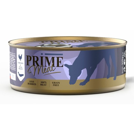 Prime Meat влажный корм для взрослых собак филе курицы с тунцом, в желе, в консервах - 325 г х 4 шт фото 1