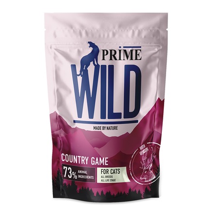 Prime Wild GF Country Game полнорационный сухой корм для котят и кошек, беззерновой, с уткой и олениной - 500 г фото 1
