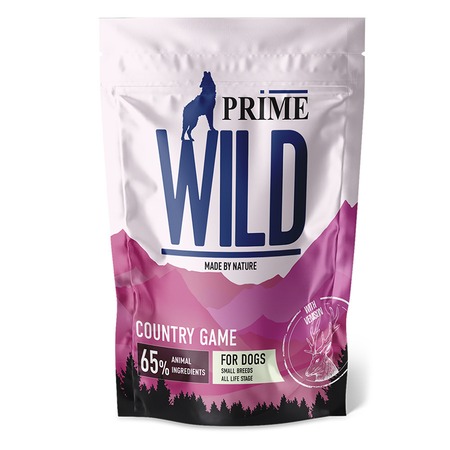 Prime Wild GF Country Game полнорационный сухой корм для щенков и собак мелких пород, беззерновой, с уткой и олениной - 500 г фото 1
