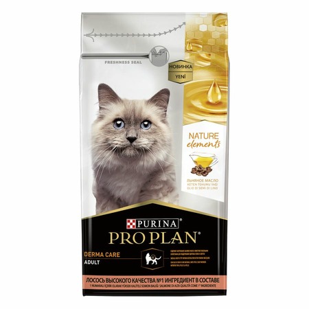 Pro Plan Nature Elements сухой корм для взрослых кошек для здоровья кожи и шерсти, с высоким содержанием лосося - 1,4 кг фото 1