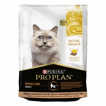 Pro Plan Nature Elements сухой корм для взрослых кошек для здоровья кожи и шерсти, с высоким содержанием лосося - 200 г фото 1