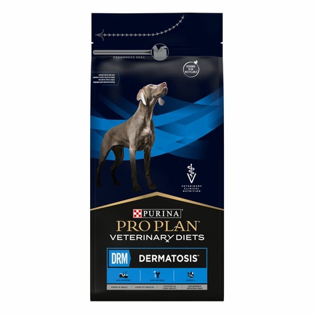 Purina Pro Plan Veterinary Diets DRM Dermatosis сухой корм для щенков и взрослых собак для поддержания здоровья кожи при дерматозах и выпадении шерсти - 1,5 кг фото 1
