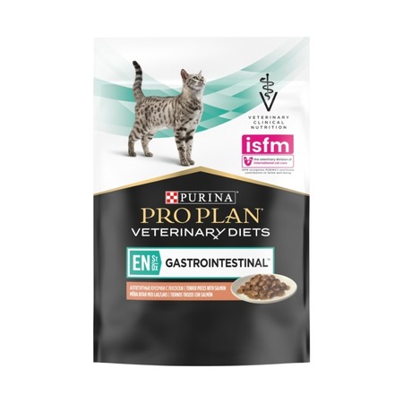 Purina Pro Plan Veterinary Diets EN ST/OX Gastrointestinal влажный корм для взрослых кошек при расстройствах пищеварения, с лососем - 85 г х 10 шт фото 1