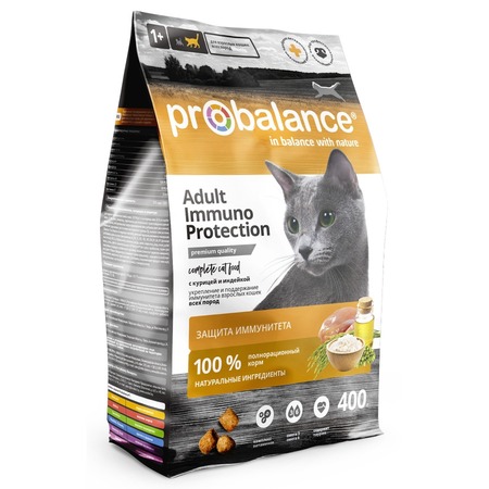 ProBalance Immuno Protection полнорационный сухой корм для кошек для укрепления иммунитета, с курицей и индейкой - 400 г фото 1
