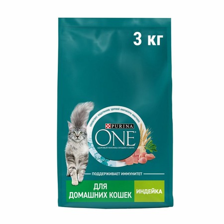 Purina ONE Housecat сухой корм для домашних кошек, с высоким содержанием индейки и цельными злаками фото 1