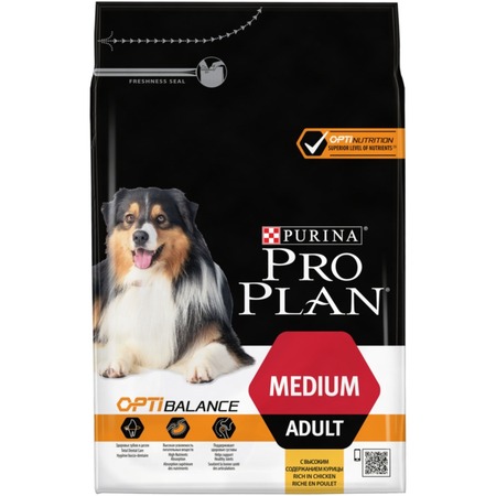 Pro Plan Opti Balance Medium сухой корм для взрослых собак средних пород с курицей - 3 кг фото 1