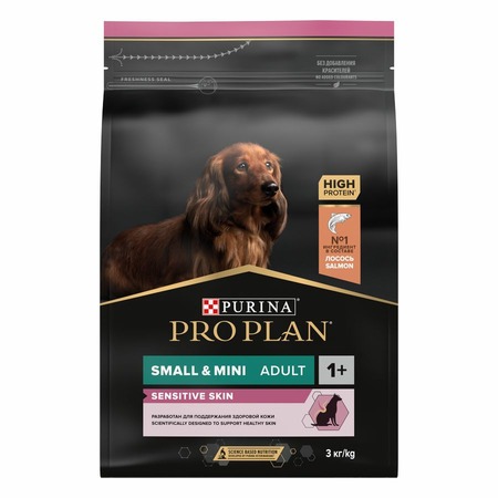 Pro Plan Opti Derma Small Mini сухой корм для взрослых собак мелких и карликовых пород при чувствительной коже с лососем - 3 кг фото 1