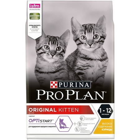 Purina Pro Plan сухой корм для котят от 1 до 12 месяцев с курицей - 3 кг фото 1