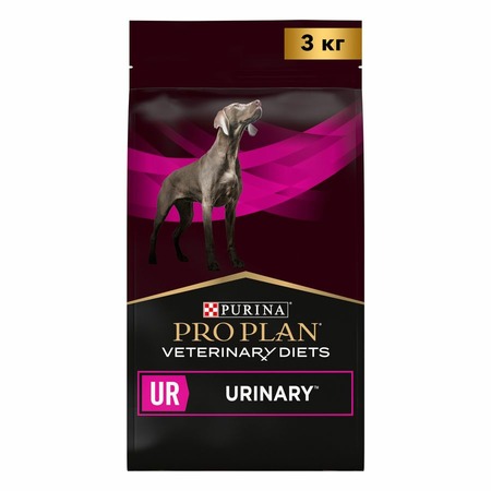 Сухой корм полнорационный диетический Pro Plan Veterinary Diets UR Urinary для взрослых собак для растворения струвитных камней, со свойствами подкисления мочи и низким содержанием магния - 3 кг фото 1
