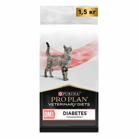 Сухой корм для кошек Pro Plan Veterinary Diets DM ST/OX Diabetes Management при сахарном диабете 1,5 кг фото 1