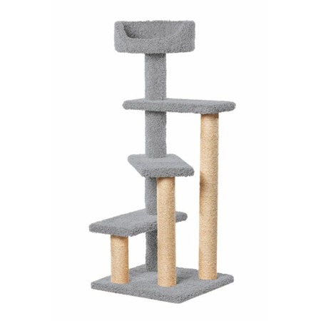 Винтовая лестница когтеточка Пушок для кошек, цвет серый фото 1