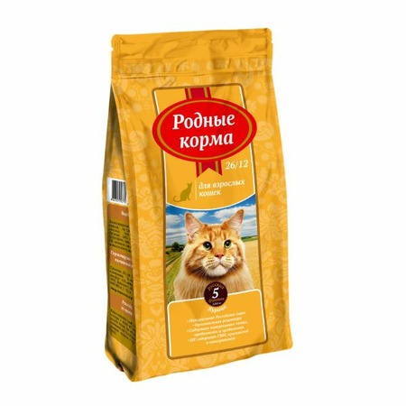 Родные корма сухой корм для взрослых кошек с курицей - 5 русских фунтов (2,045 кг) фото 1