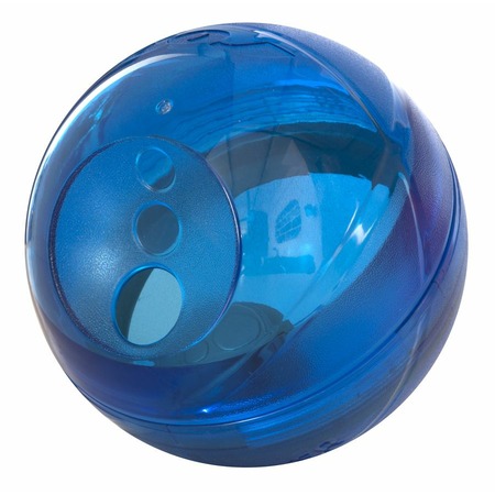 Rogz Интерактивная игрушка-головоломка Tumbler в форме мяча для лакомств c вариантами усложнения, 120 мм, синий фото 1