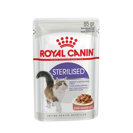 Royal Canin Sterilised полнорационный влажный корм для взрослых стерилизованных кошек, кусочки в соусе, в паучах - 85 г фото 1