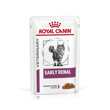 Royal Canin Early Renal полнорационный влажный корм для взрослых кошек, диетический, кусочки в соусе, в паучах - 85 г фото 1
