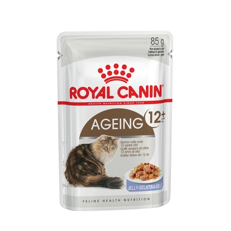 Royal Canin Ageing +12 полнорационный влажный корм для пожилых кошек старше 12 лет, кусочки в желе, в паучах - 85 г фото 1