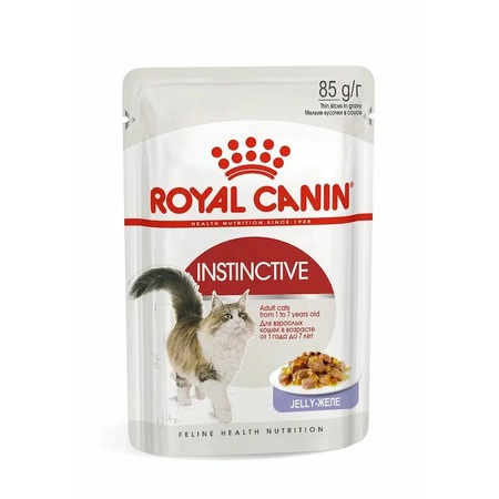 Royal Canin Instinctive полнорационный влажный корм для взрослых кошек, кусочки в желе, в паучах - 85 г фото 1
