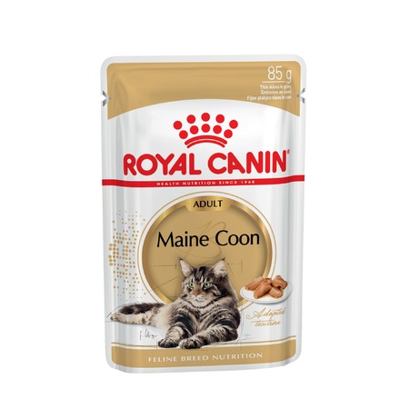Royal Canin Maine Coon Adult полнорационный влажный корм для взрослых кошек породы мэйн-кун старше 15 месяцев, кусочки в соусе, в паучах - 85 г фото 1