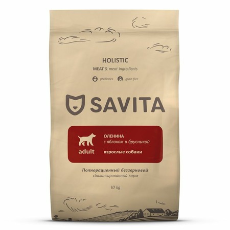 Savita сухой беззерновой корм для собак с олениной - 10 кг фото 1