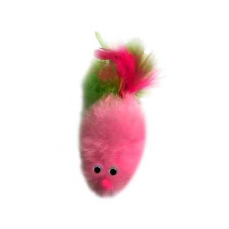 Semi игрушка для кошек, мышь с перьями, розовая фото 1