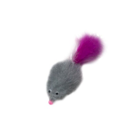 Semi игрушка для кошек, мышь с перьями, серая фото 1