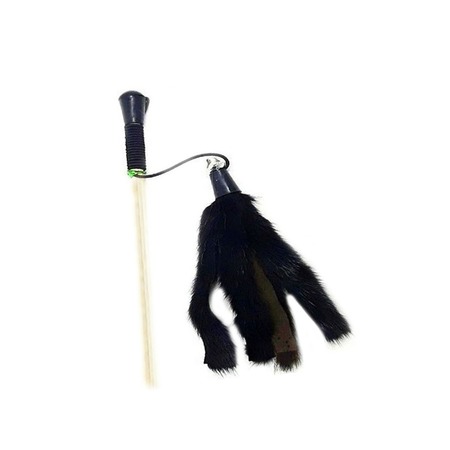 Semi игрушка-махалка для кошек, норковая пальма, на веревке, звенящая, черная фото 1