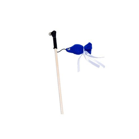 Semi игрушка-махалка для кошек, рыбка с пищалкой на веревке, звенящая, синяя фото 1