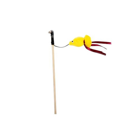 Semi игрушка-махалка для кошек, рыбка с пищалкой на веревке, звенящая, желтая фото 1