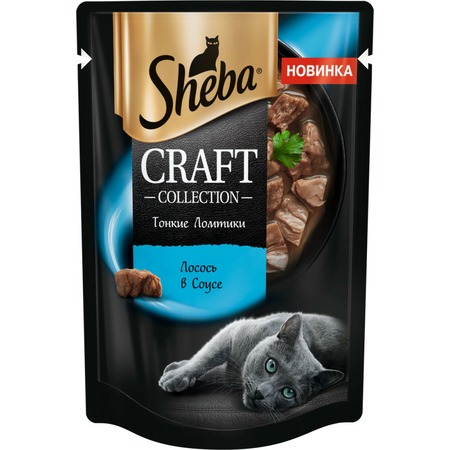 Sheba Craft Collection влажный корм для кошек тонкие ломтики с лососем, в соусе, в паучах - 75 г х 28 шт фото 1
