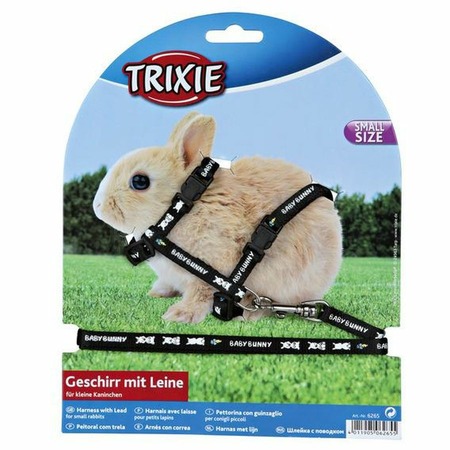 Шлейка Trixie для крольчат с поводком 8 мм/1,20 м нейлоновая с рисунком 15 - 30 см фото 1