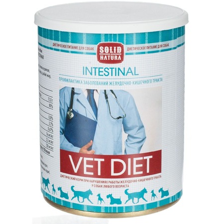 Solid Natura Vet Intestinal для собак, для профилактики заболеваний ЖКТ, в консервах - 340 г фото 1