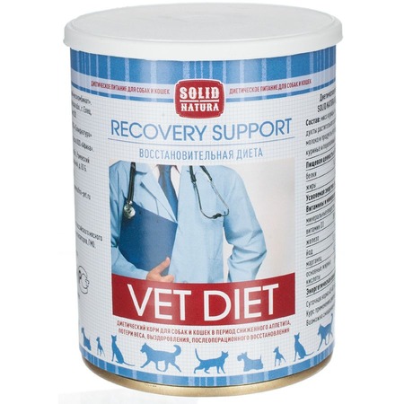 Solid Natura Vet Recovery Support для кошек и собак, в период сниженного аппетита, в консервах - 340 г фото 1
