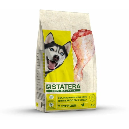 Statera сухой корм для взрослых собак с курицей и рисом - 3 кг фото 1