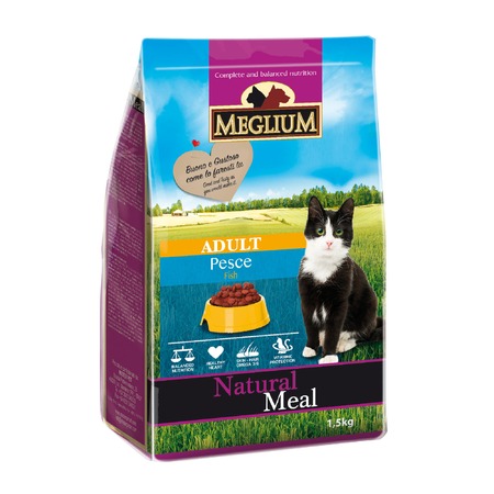 Сухой корм Meglium Adult для взрослых кошек с чувствительным пищеварением с рыбой - 1,5 кг фото 1