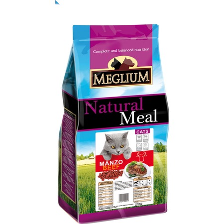 Сухой корм Meglium Adult для взрослых кошек с говядиной фото 1
