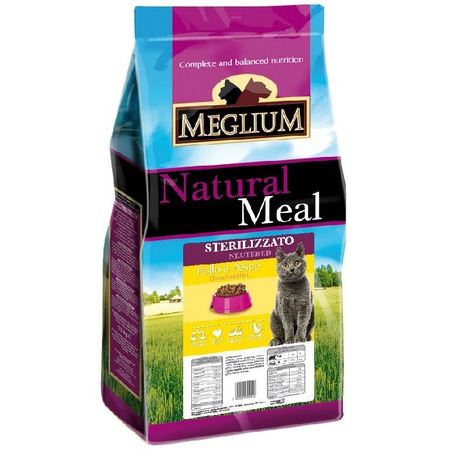 Сухой корм Meglium Neutered для стерилизованных кошек с курицей и рыбой фото 1