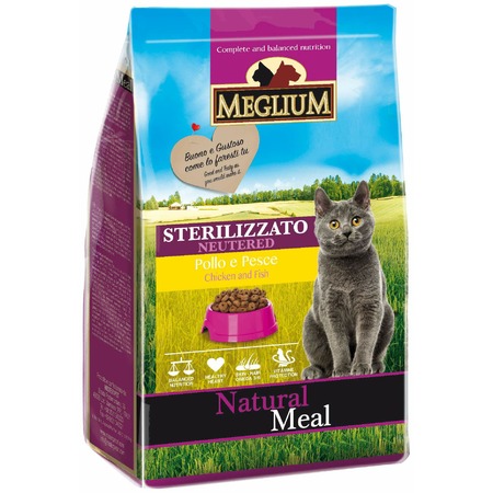 Сухой корм Meglium Neutered для стерилизованных кошек с курицей и рыбой - 3 кг фото 1