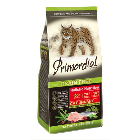Сухой корм Primordial для кошек беззерновой при МКБ с индейкой и сельдью - 2 кг фото 1
