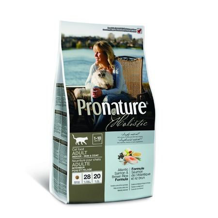 Pronature Holistic сухой корм для взрослых кошек для кожи и шерсти с лососем и коричневым рисом - 2,72 кг фото 1