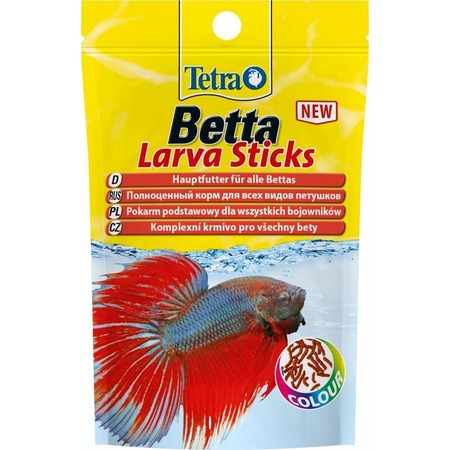 Корм Tetra Betta LarvaSticks для петушков и других лабиринтовых рыб в форме мотыля - 5 г (саше) фото 1