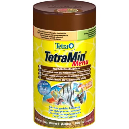 Корм Tetra Menu для всех видов рыб 4 вида мелких хлопьев - 100 мл фото 1