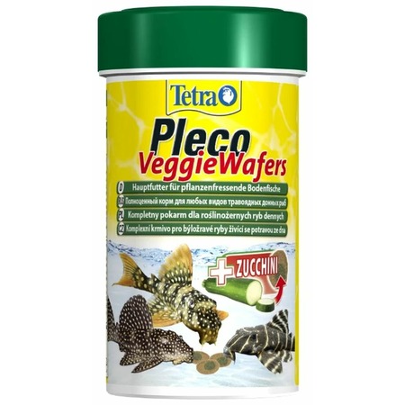 Корм Tetra Pleco Veggie Wafers пластинки для донных рыб с добавлением цуккини - 100 мл фото 1