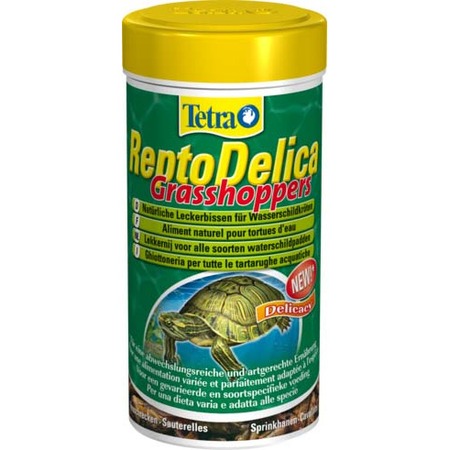 Лакомство Tetra ReptoDelica Grasshoppers для водных черепах (кузнечики) - 250 мл фото 1